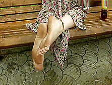 Jenya Barefoot In City 4