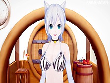 Natsu Mounts Lisana Strauss In Her Cat Lady Costume Until Cream Pie - Fairy Tail Asian Cartoon Cartoon 3D