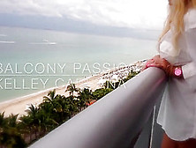 Balcony Passion With Huge Tits And Wet Pussy Miami Beach