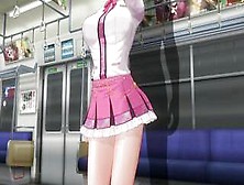 3D Hentai Schoolgirl Didn't Wear Panties On The Train (Part 1)