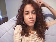 Curly Haired Honey Dildos Her Pussy