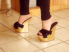 Extreme Gold Wedges Sexy Heels Sexy Tacones