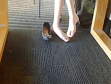 Asian Feet Out Of The Flats (Faceshot)