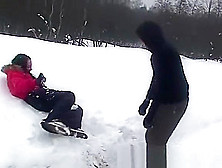 Hot Russian Couple Fucking Outdoor In The Snow