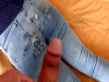 My Ex-Wife's Best Friend's Son Climax On Her Monstrous Butt With His Jean On,  Mutual Masturbate
