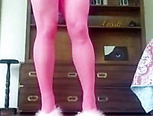 Crossdresser In Sexy Pink Lingerie