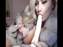 Trisha Annabelle Smoking On Webcam Fur Coat