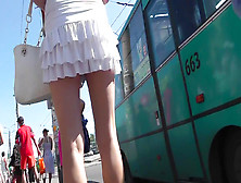 Leggy Babe Gets A Hidden Cam In Upskirt Scene