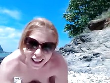 Having Outdoor Masturbation Session On Hawaii Beach