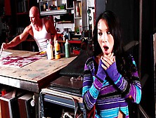Awesome Angel With Enhanced Tits Asa Akira Fucked At The Factory
