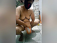 Tamil Aunty Hot Bath At Bathroom And Wearing Saree