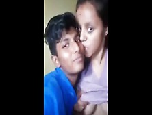 Brother Pressing Stepsister's Boobs