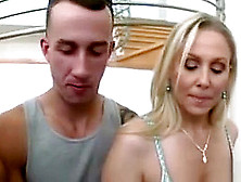 Stepmom Julia Busts And Joins Threesome