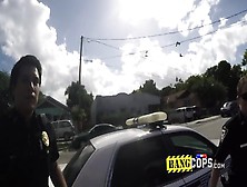 Horny Cops With Big Tits And Fat Ass Take This Black Dude To His House Just To Use His Pecker.