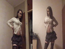 Stripping In My School Girl Uniform,  How'd I Do On May Test?