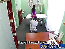 Hot Brunette Patient Gets Fucked From Behind In The Table And Receives A Creamy Cum