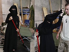 Tour Of Behind - Muslim Woman Sweeping Floor Gets Noticed By Horny American Soldier