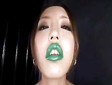 Green Lipstick Snogging With A Hot Japanese Chick And A Masked M