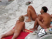 Three Women Naked At Nudist Beach
