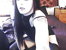 Emo Tranny Eating Her Own Jizz On Webcam