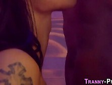 Tranny Gets Big Tits Cumshot