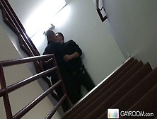 Gay Room - Public Stairwell Handjob With A Hot Gay Duo Making Out