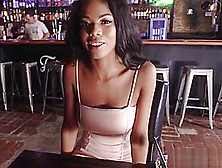 Natural Busty Black Babe Fucks In The Bar