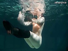 Sexy Dressed Underwater Sis Bulava Lozhkova Swimming Naked