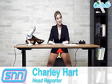Hot High Heel Reporter Masturbates