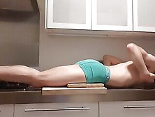 This Boy Spanks And Pleases His Ass In The Kitchen