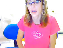 Blond Milf Wearing Glasses Masturbates Her Pussy In Webcam Solo Clip