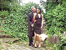 Out In A Part He Lifts Up Her Dress And Drills Her In The Ass