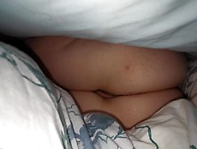 Wife's Hairy Arse And Rear Pussy Bulge - Unaware