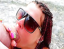 Extreme Blowjob On Public Beach With Cum In Mouth