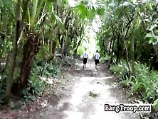 Horny Soldiers Have Group Hardcore Interracial Sex In The Bushes