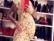 Huge Ass Baby Bump In Front Of Mirror (Giant Cum Dumpster)