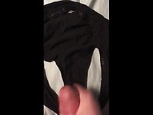 Cumming On Wife's Black Panties.