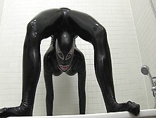 Full Body Catsuit Showering - Watch4Fetish