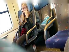 Bulge Intrigues Cute Blonde On The Train