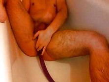 Guy Jerking Off With Dildo In As...