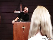 Blonde Babe Gangbang Fucked In Church
