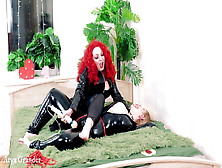 Two Lesbians Play With Sex Toy In Pvc Clothes,  Arya Grander