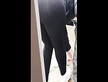 Step Mom In Leggings Gags On Step Son Meat And Fuck In The Back Garden