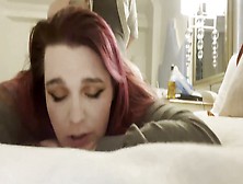 Blowing And Riding Daddies Prick While Watching Porn