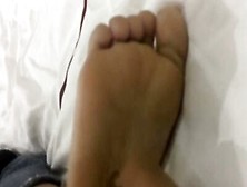 Horny Man Is Licking And Sucking Sexy Feet And Toes Of His Girlfriend