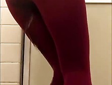 Wetting Red Tights And Panties