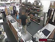 Fitness Babe Sucks The Pawnshop Owners Cock Deep And Clean