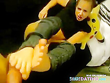 Sexy Teen Gives A Great Footjob Before She Gets Faciale