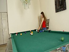 Playing Billiards And Touching Herself