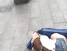 Spinner Dragged In Public In Suitcase